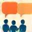 Interviews icon: speech bubbles indicating a conversation